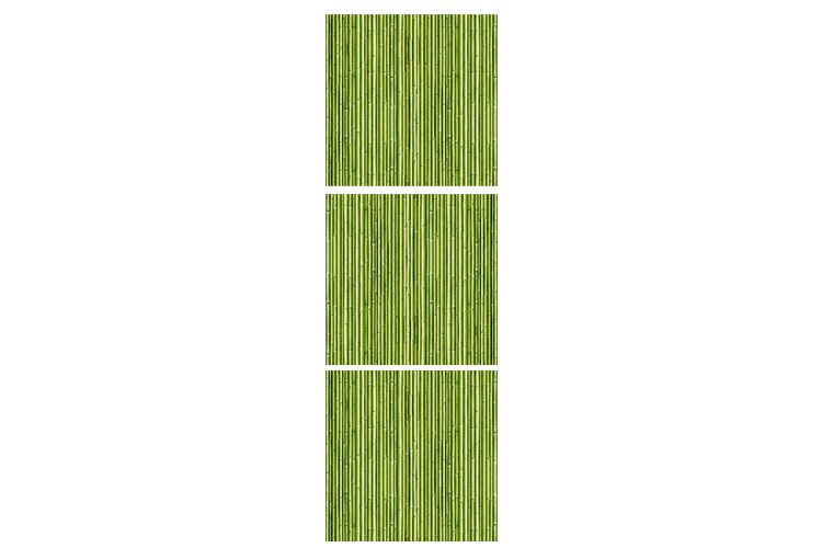 Trois panneaux muraux rigides avec impression verte Bambou