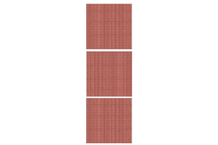 Les trois panneaux qui composent la fresque avec le motif du tapis rouge