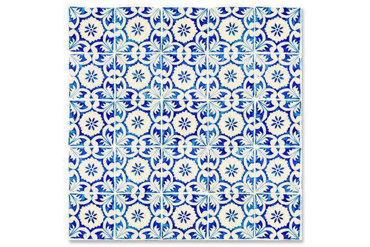Panel Amadora, impreso con azulejos tradicionales portugueses.