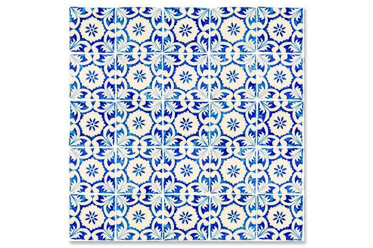 Panel para baño Amadora, impreso con azulejos tradicionales portugueses.